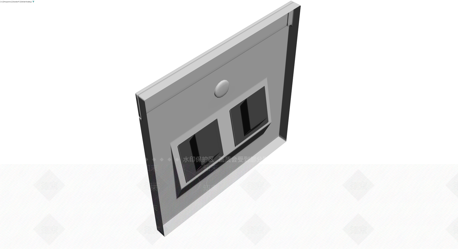 双口USB插座面板3D模型下载【ID:1230628543】