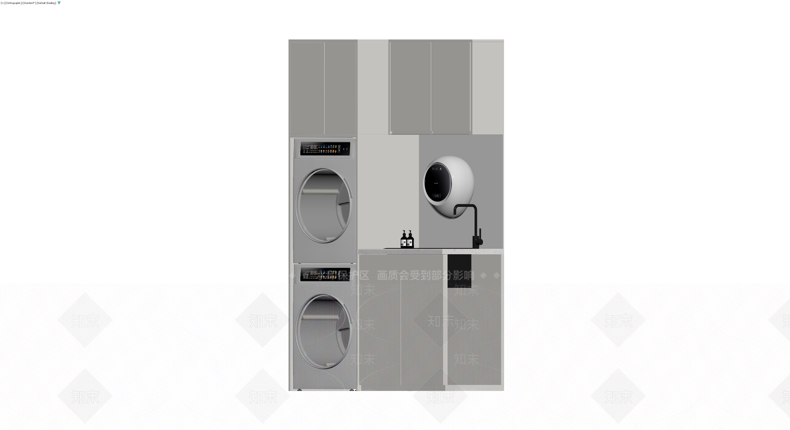 阳台洗衣柜组合模型3D模型下载【ID:1230321945】