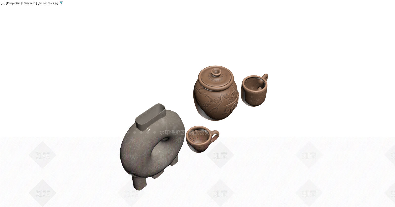 中式茶具组合模型3D模型下载【ID:1229580819】