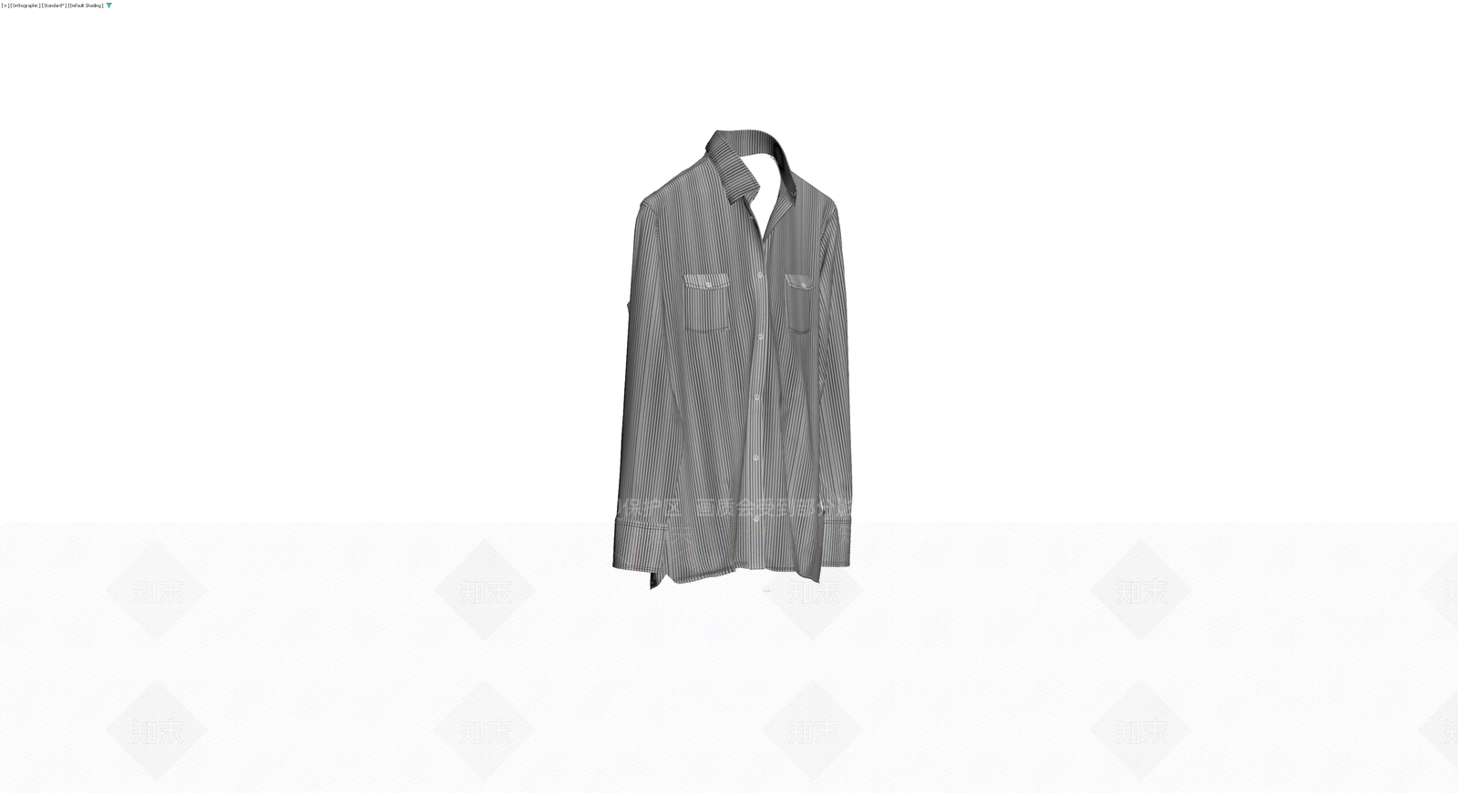 条纹长袖衬衫3D模型下载【ID:1230640626】