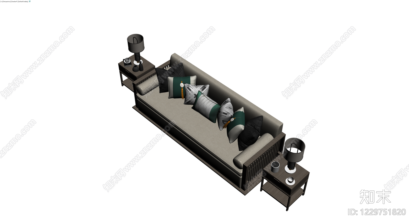 新中式沙发组合3D模型下载【ID:1229751820】