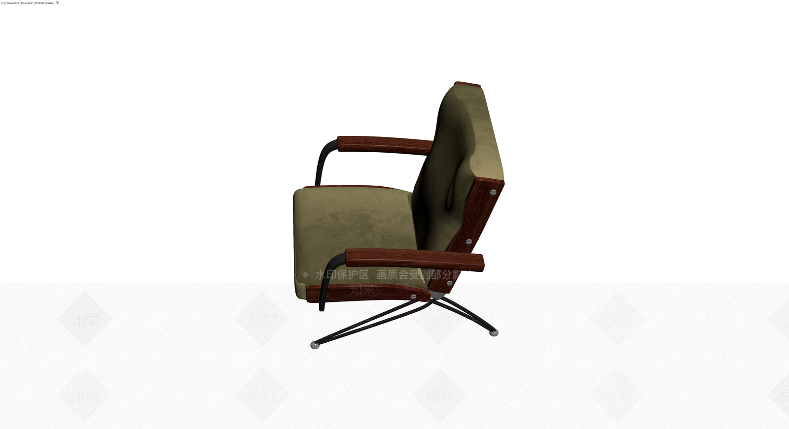 木质扶手休闲椅3D模型下载【ID:1230688483】