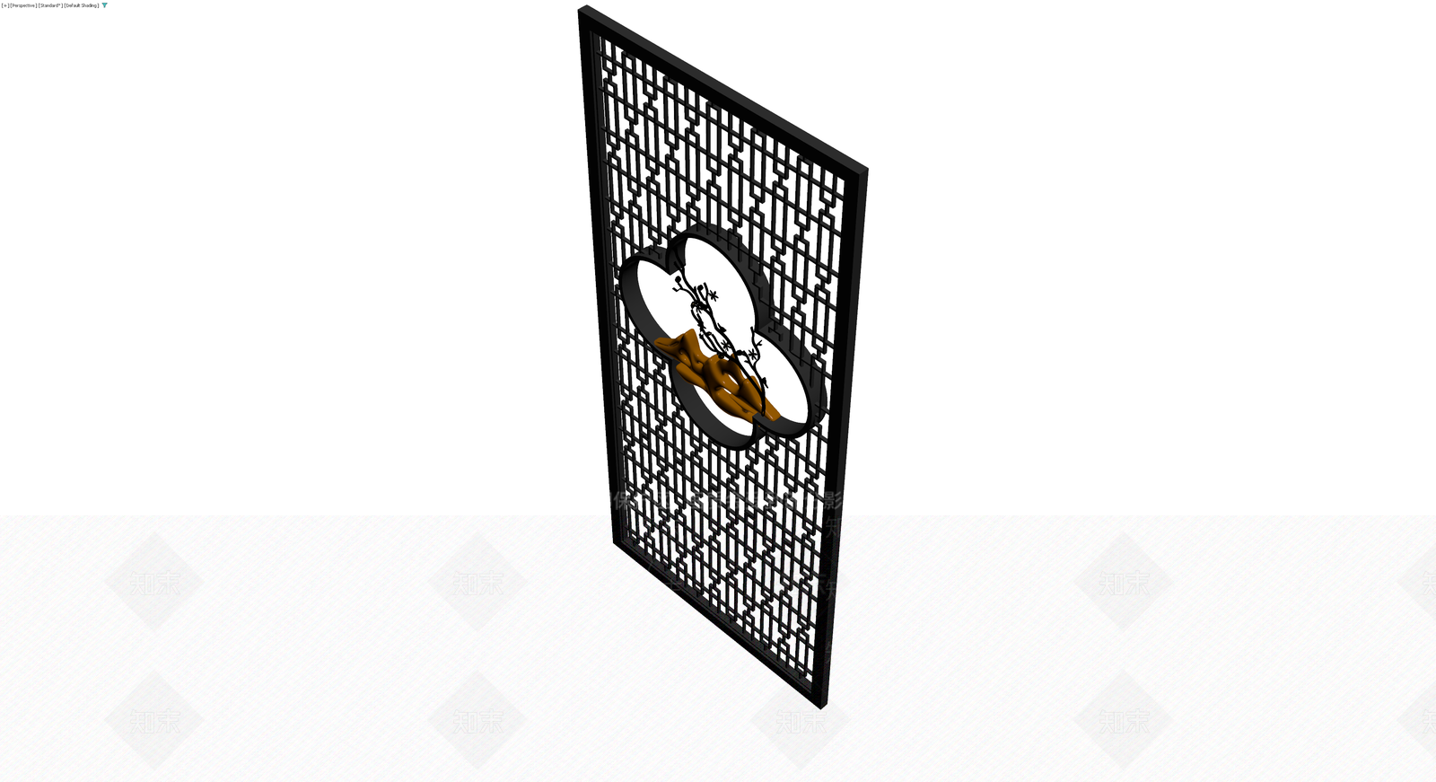 中式镂空隔断屏风3D模型下载【ID:1230778030】