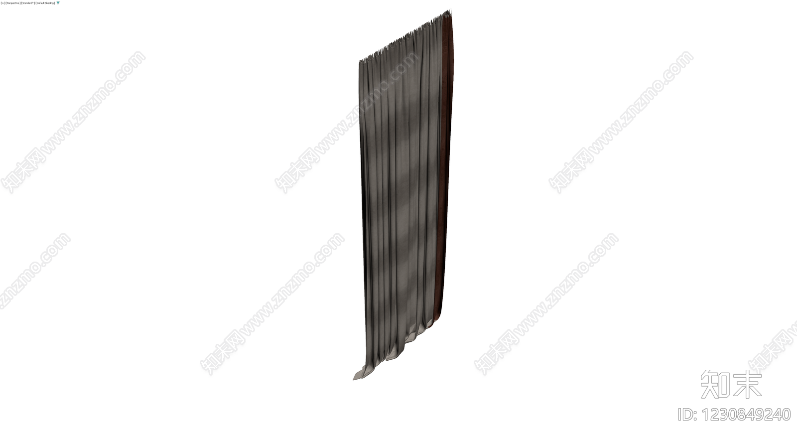 灰色褶皱布艺窗帘3D模型下载【ID:1230849240】