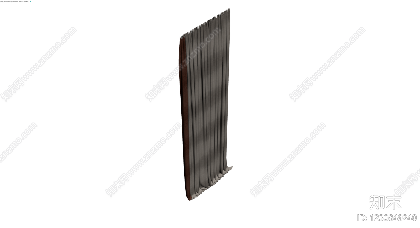 灰色褶皱布艺窗帘3D模型下载【ID:1230849240】
