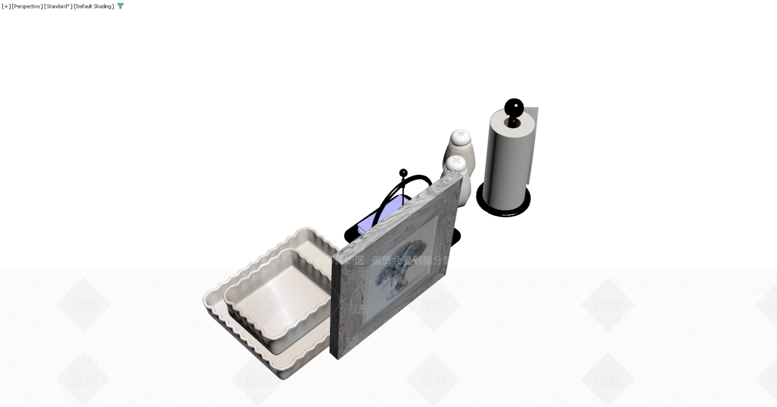 厨房桌面用品组合3D模型下载【ID:1229585227】