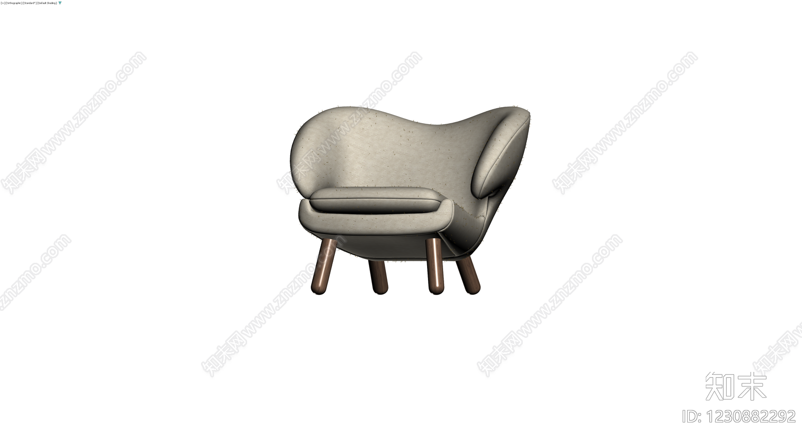 米色布艺单人沙发3D模型下载【ID:1230882292】