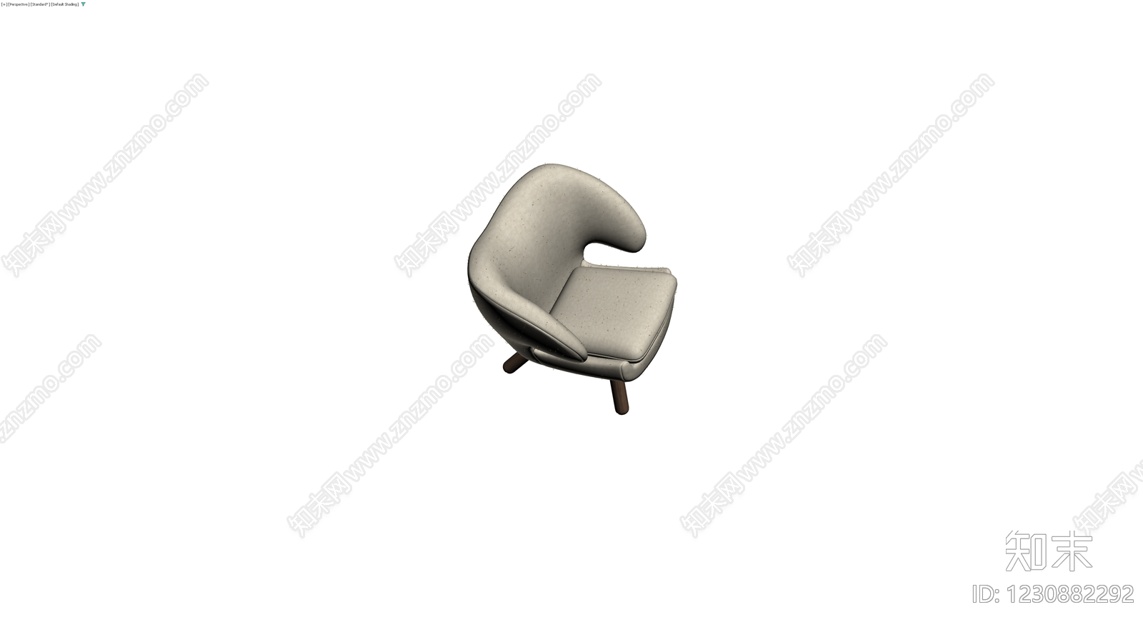 米色布艺单人沙发3D模型下载【ID:1230882292】