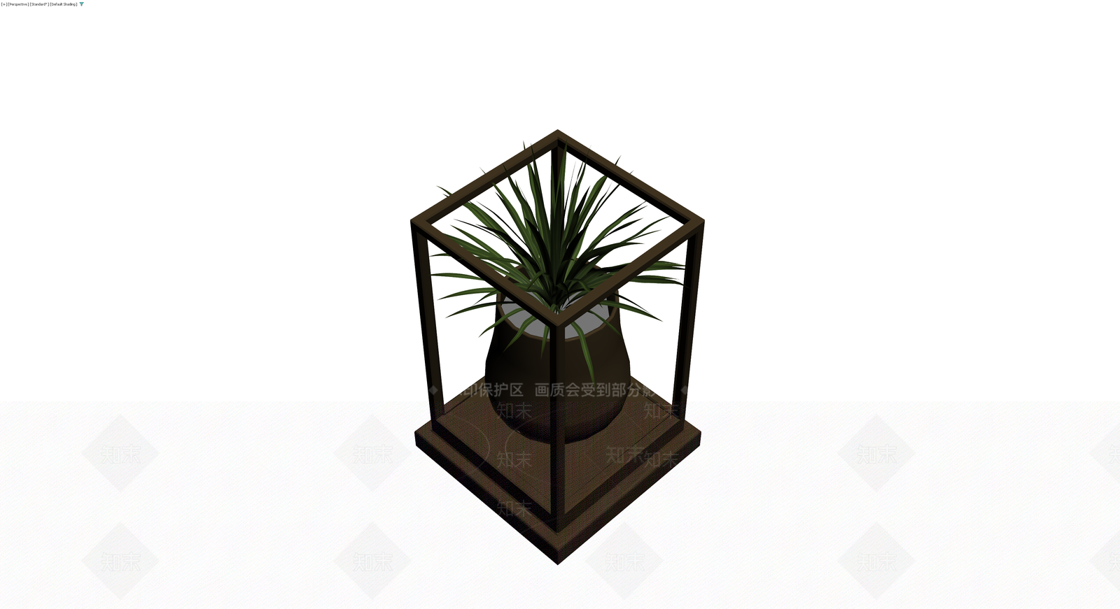 方框玻璃罩盆栽摆件3D模型下载【ID:1230765267】