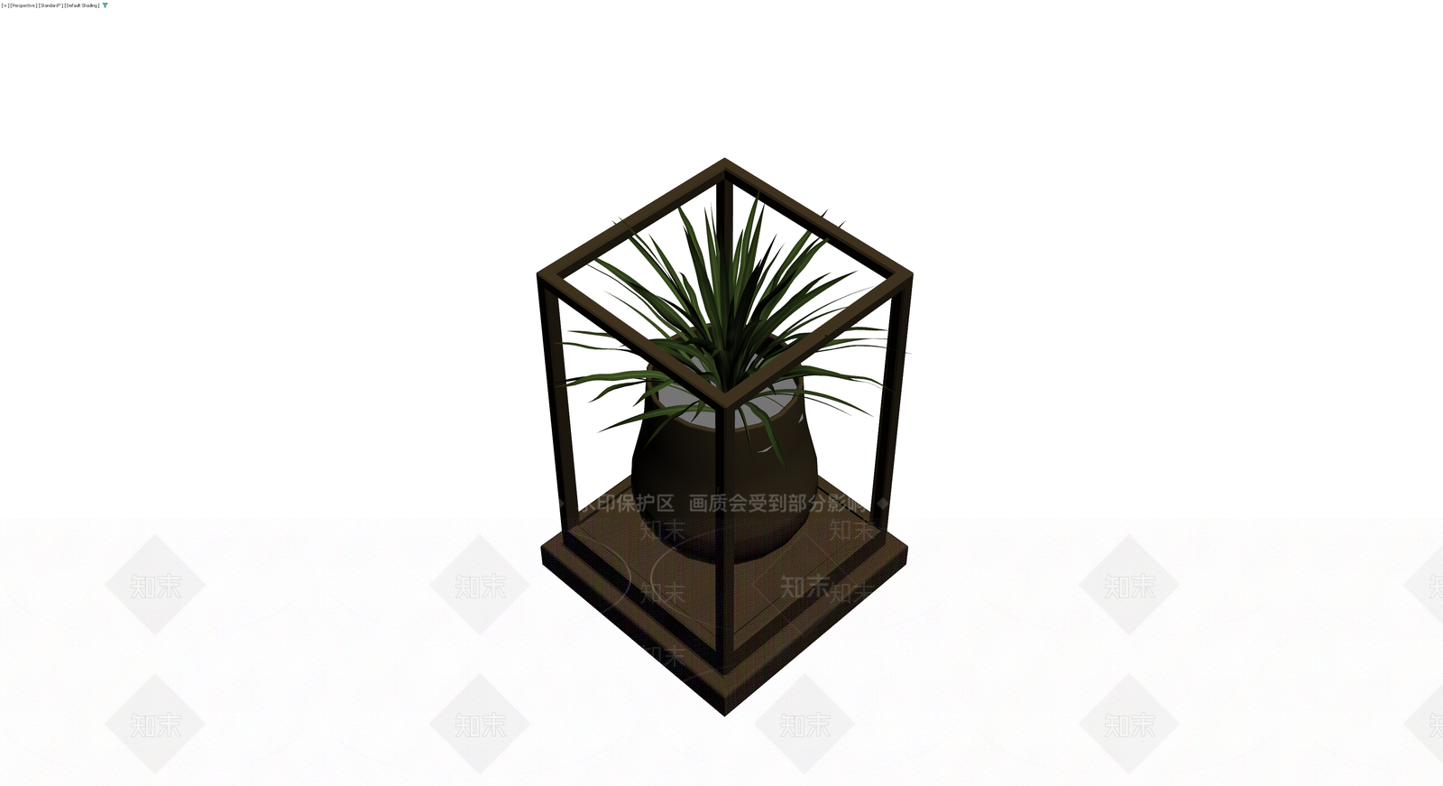 方框玻璃罩盆栽摆件3D模型下载【ID:1230765267】