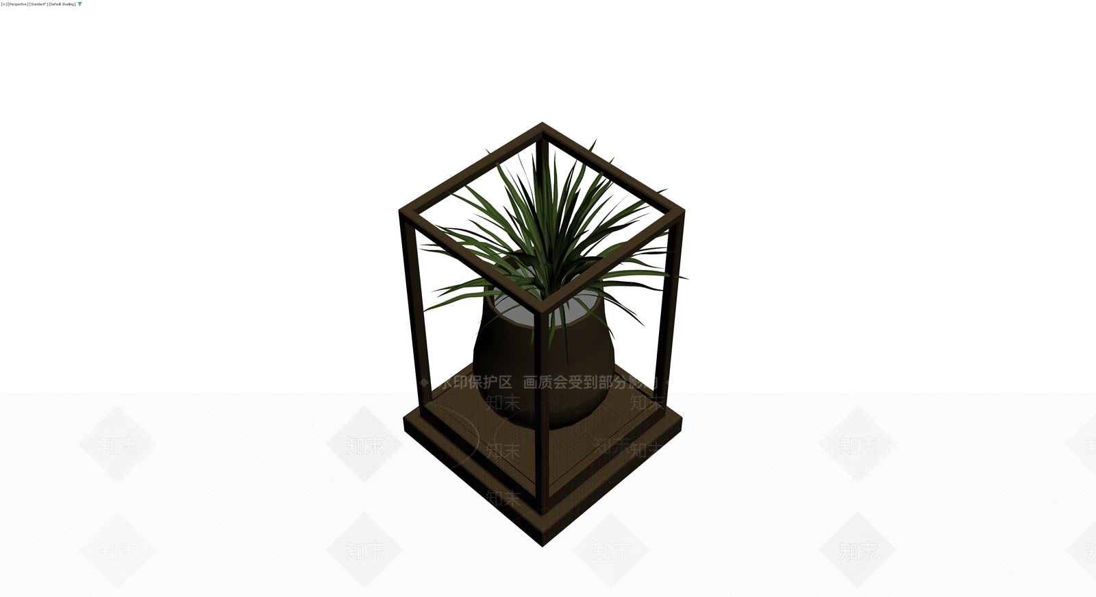 方框玻璃罩盆栽摆件3D模型下载【ID:1230765267】