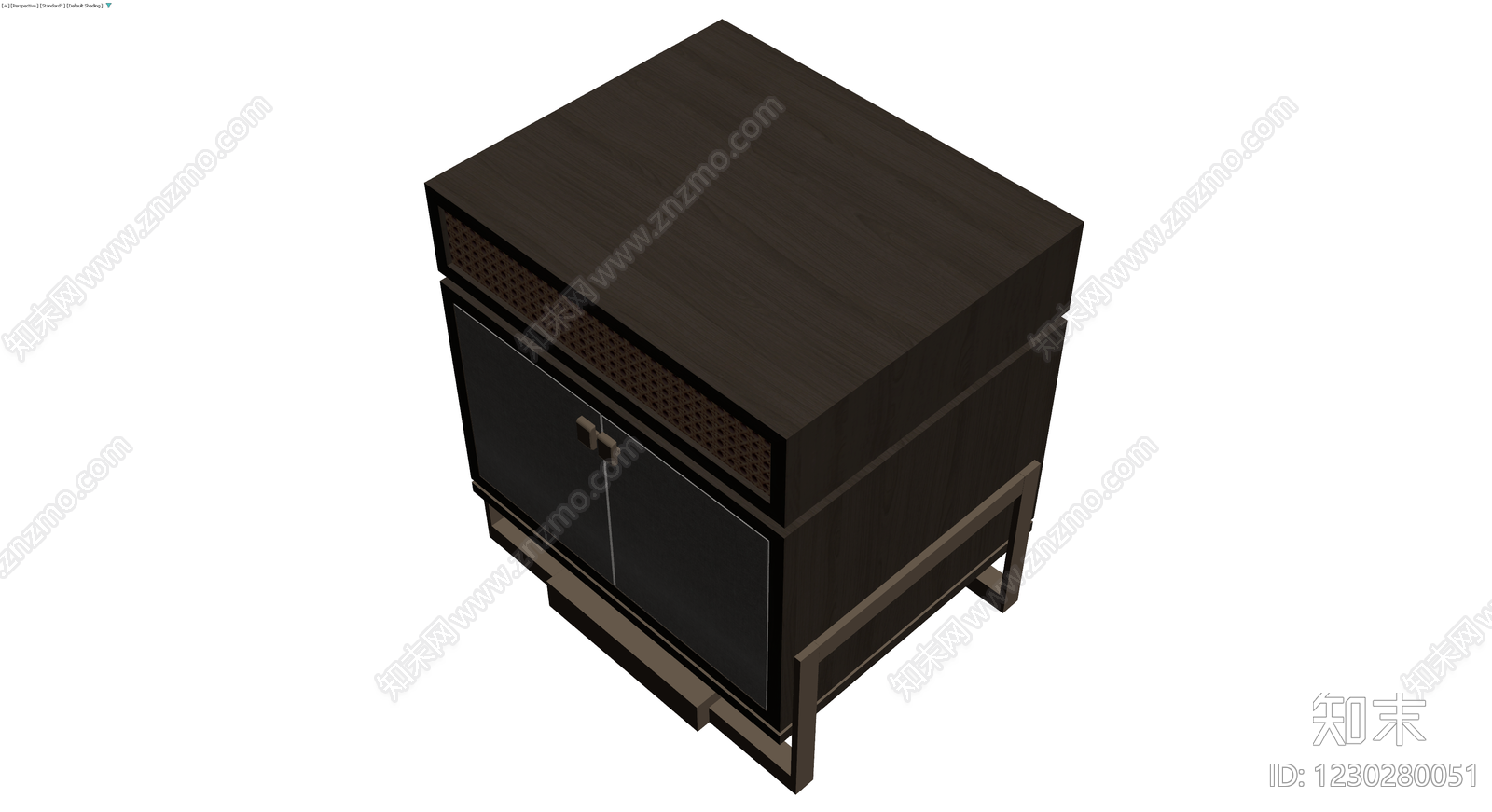 深色木纹藤编储物柜3D模型下载【ID:1230280051】