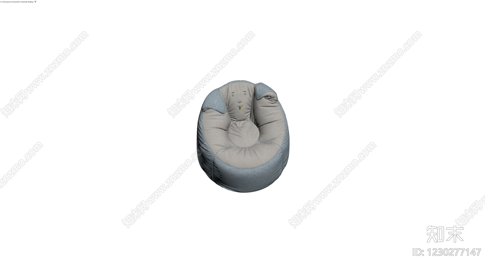 灰色卡通动物造型儿童沙发3D模型下载【ID:1230277147】