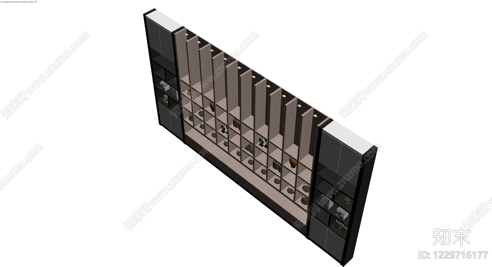 新中式展示柜组合3D模型下载【ID:1229716177】