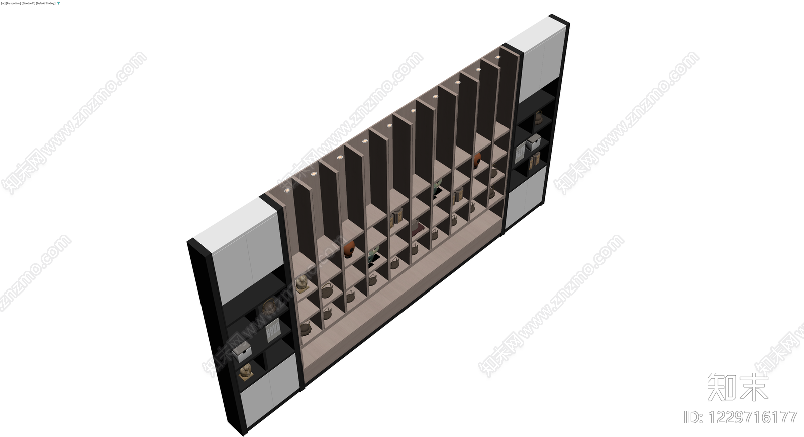 新中式展示柜组合3D模型下载【ID:1229716177】