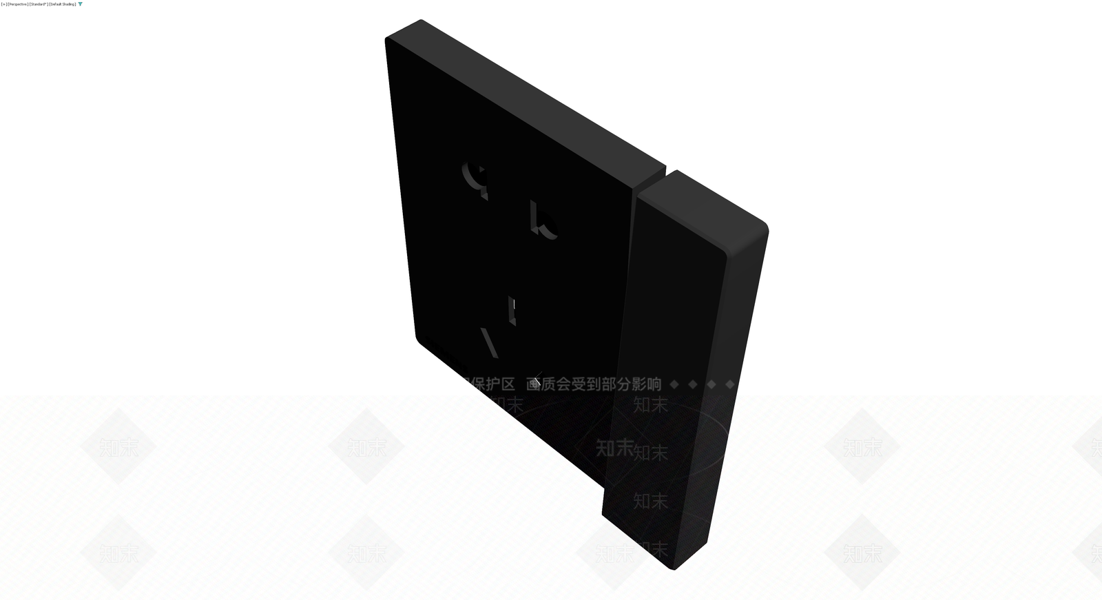 黑色西门子五孔插座3D模型下载【ID:1230535491】
