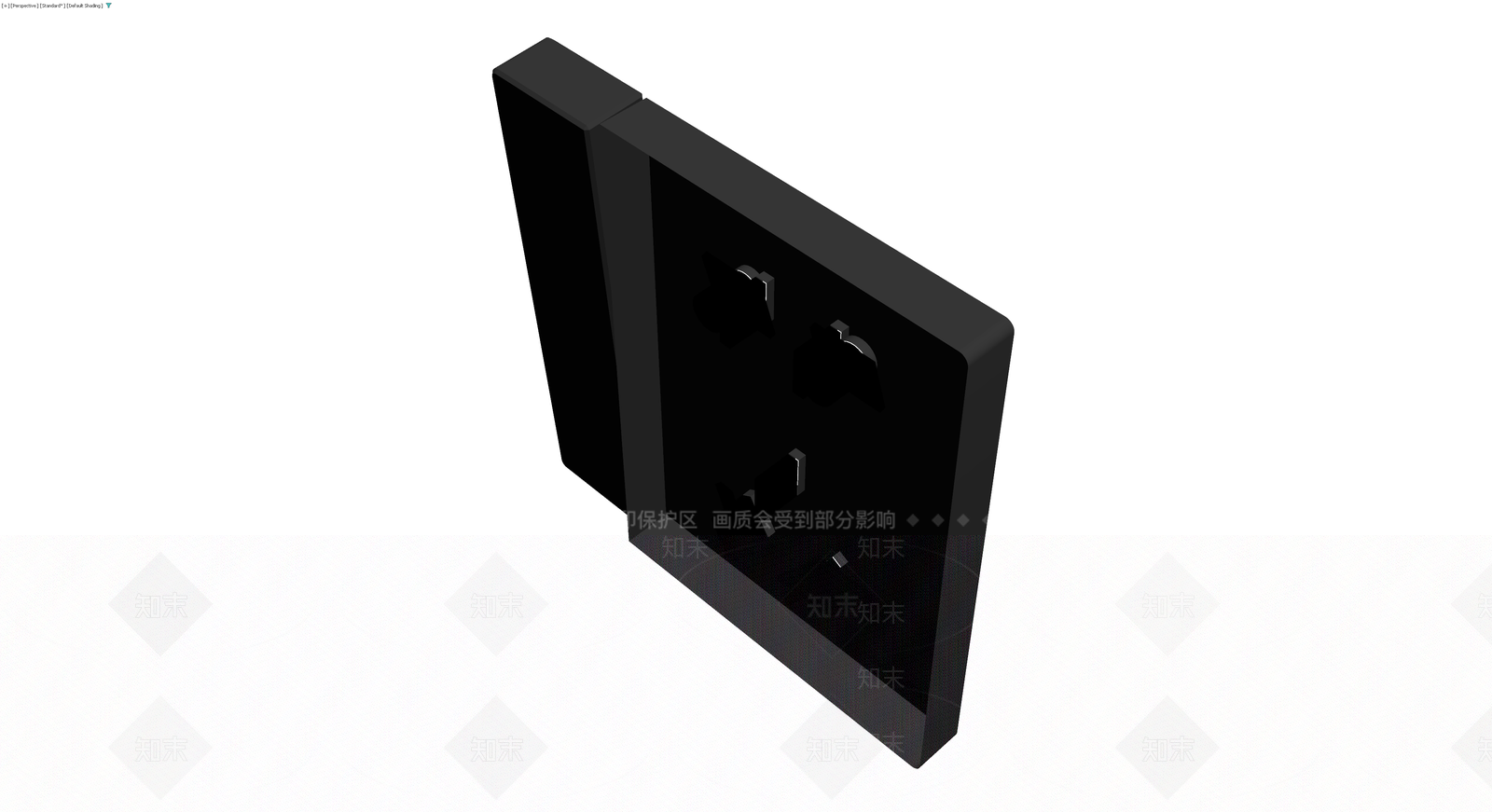 黑色西门子五孔插座3D模型下载【ID:1230535491】