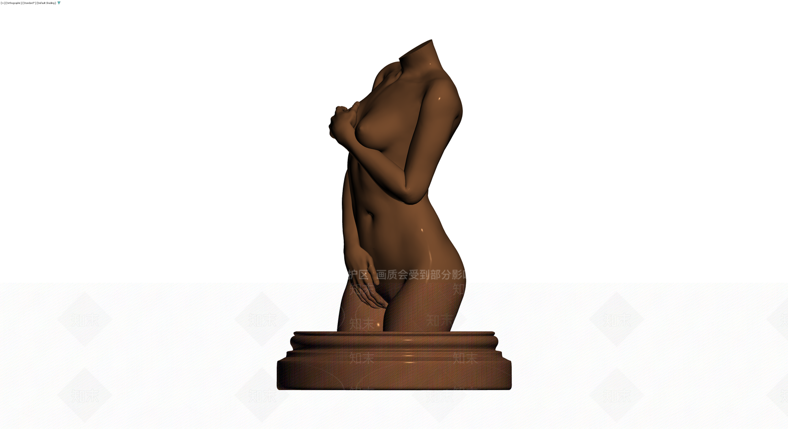 女性躯干雕塑灰模3D模型下载【ID:1230002085】