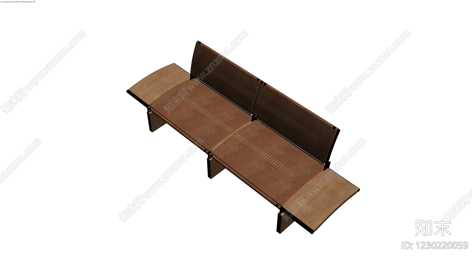 现代木质连排长椅3D模型下载【ID:1230220059】