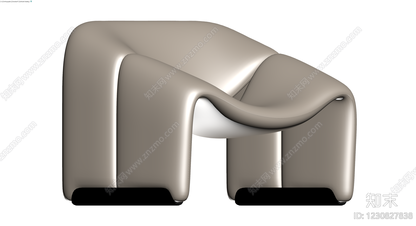现代风格金属扶手椅3D模型下载【ID:1230827838】
