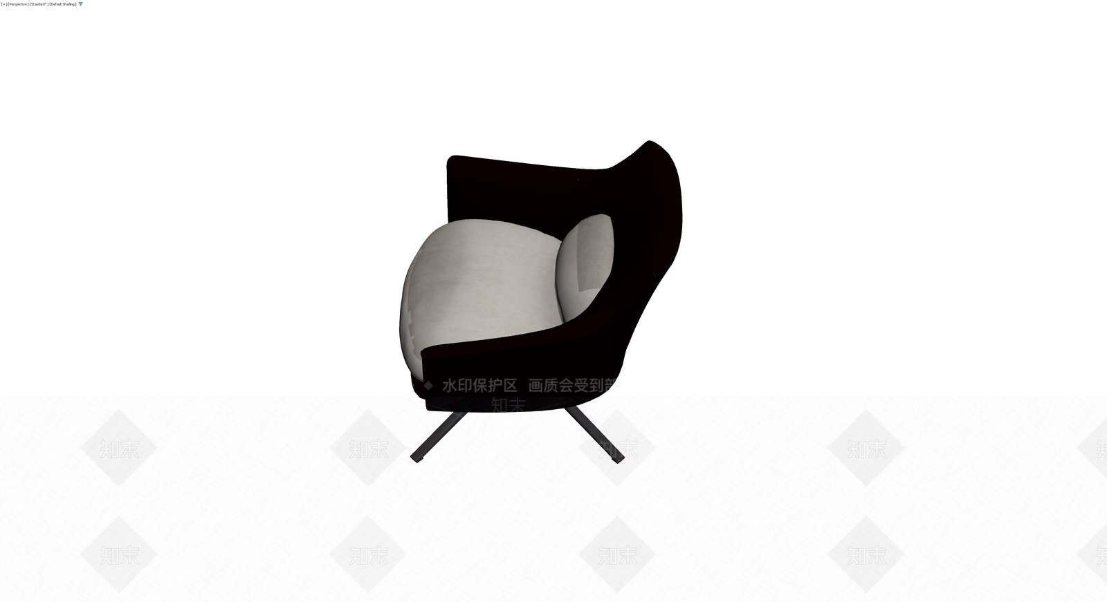 深色布艺休闲椅3D模型下载【ID:1229842952】