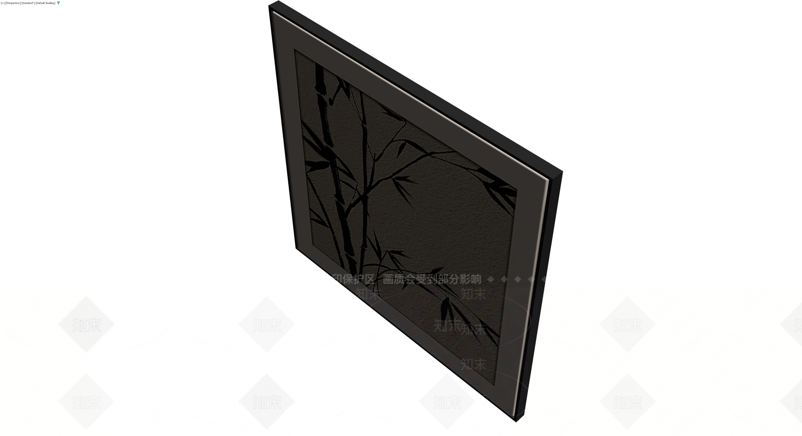 水墨竹影挂画3D模型下载【ID:1230534923】
