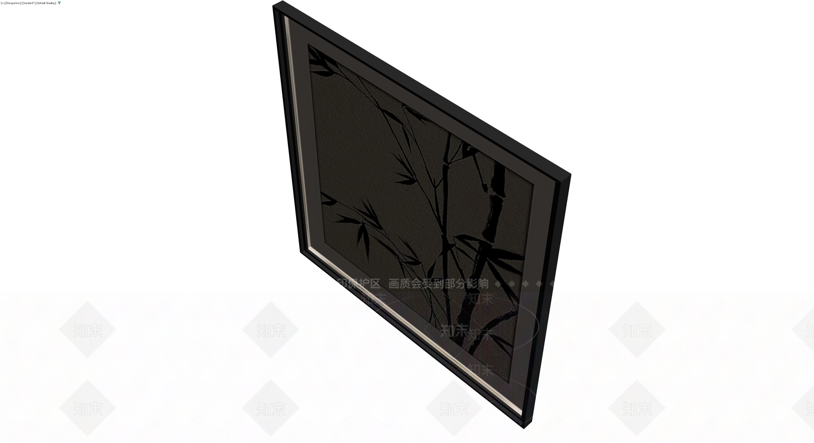 水墨竹影挂画3D模型下载【ID:1230534923】