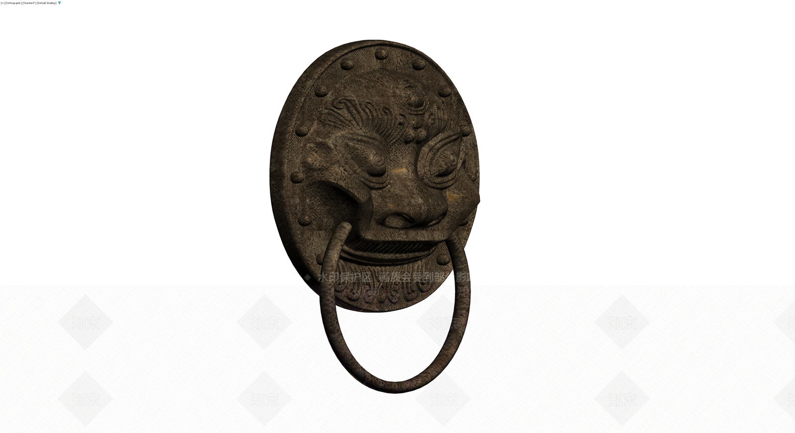 中式兽首门环3D模型下载【ID:1229622140】