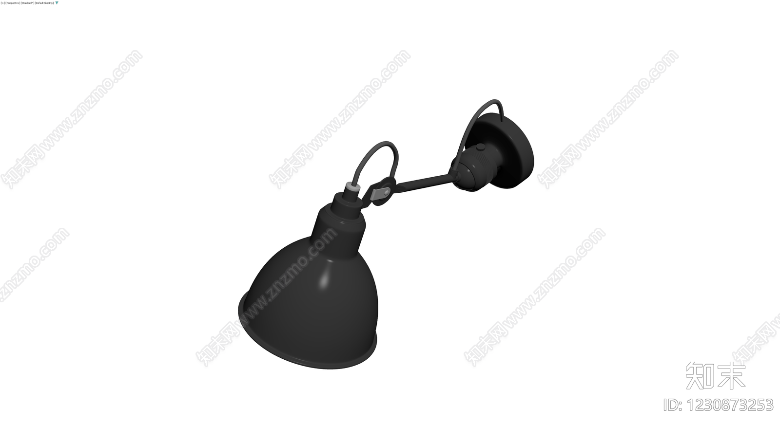 黑色金属臂壁灯3D模型下载【ID:1230873253】