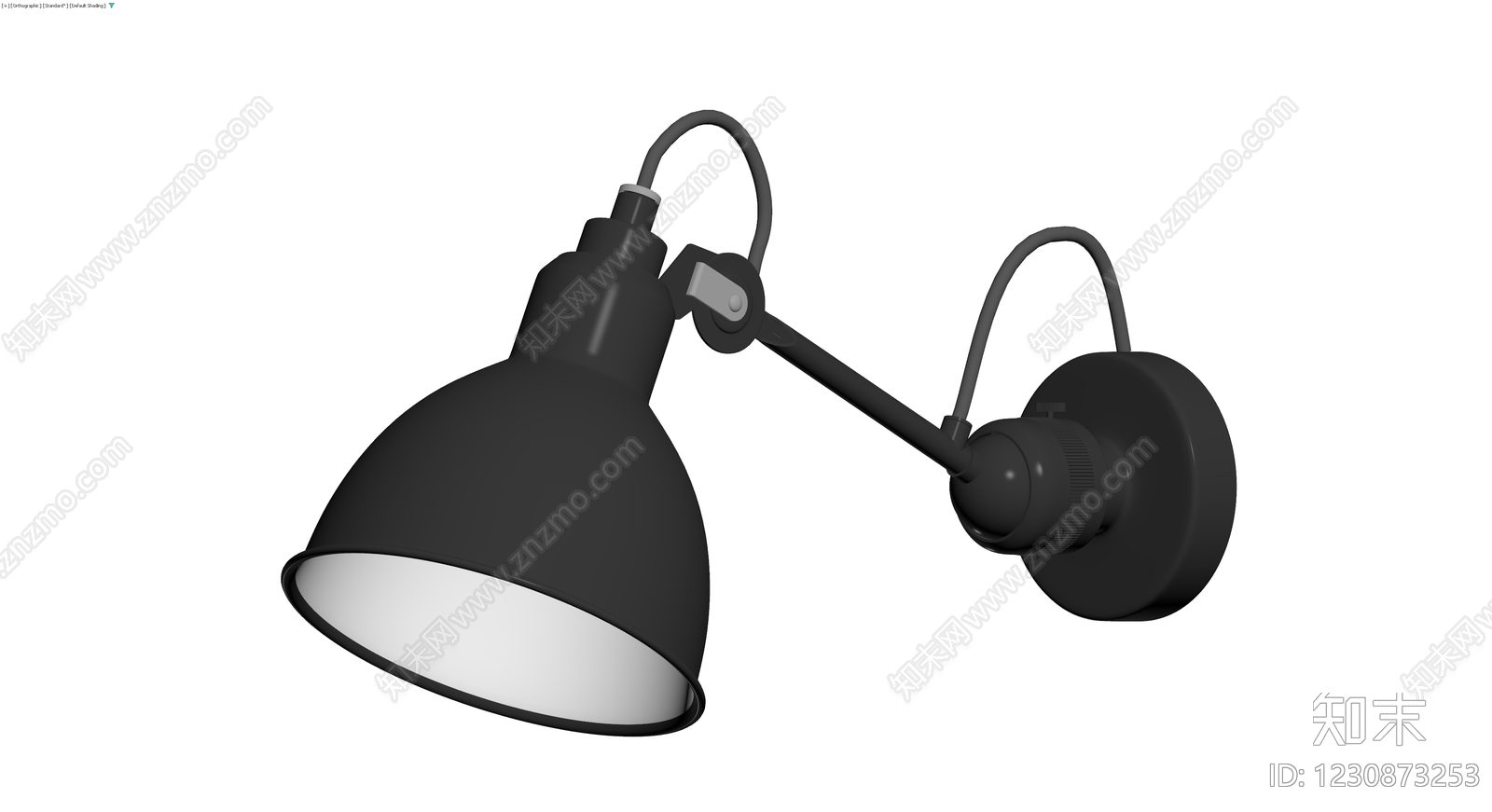 黑色金属臂壁灯3D模型下载【ID:1230873253】