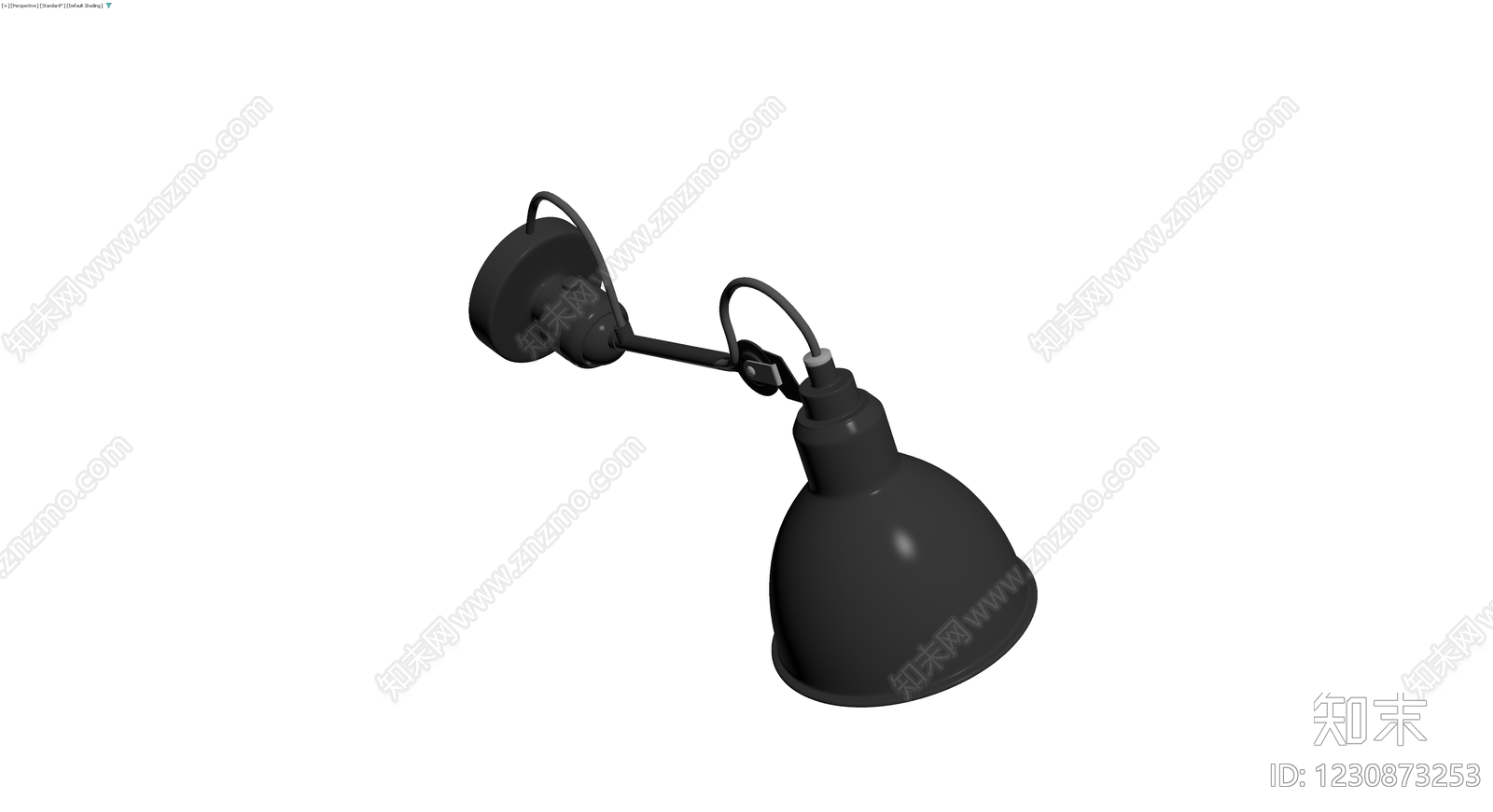 黑色金属臂壁灯3D模型下载【ID:1230873253】