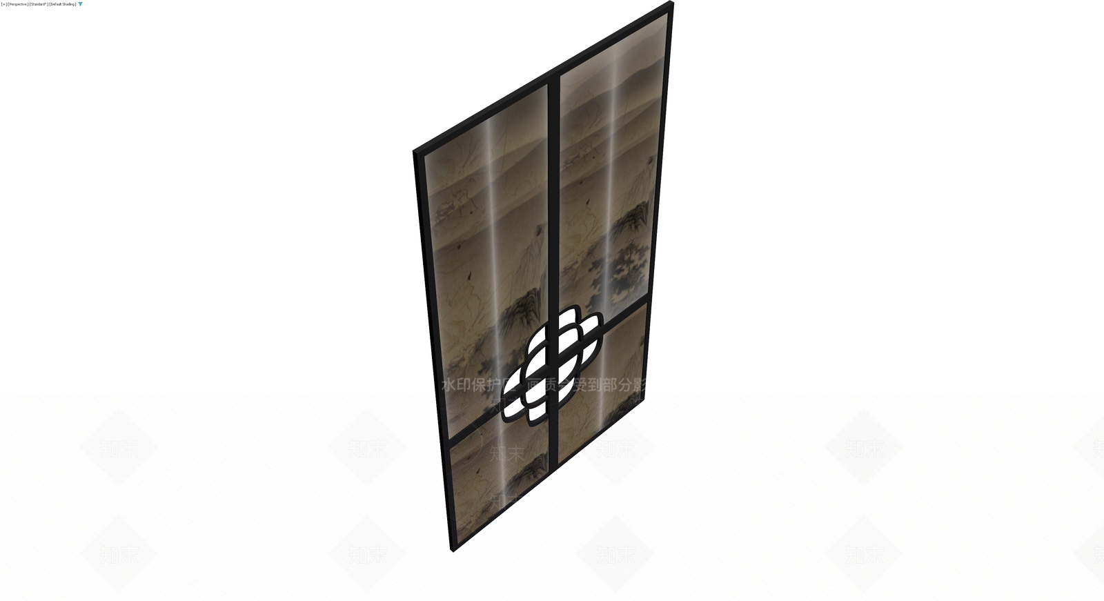 中式山水屏风隔断3D模型下载【ID:1229640328】