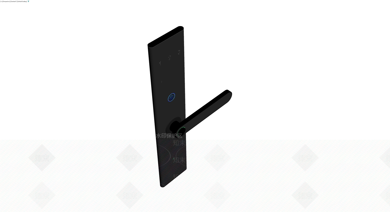 黑色智能指纹门锁3D模型下载【ID:1229910581】