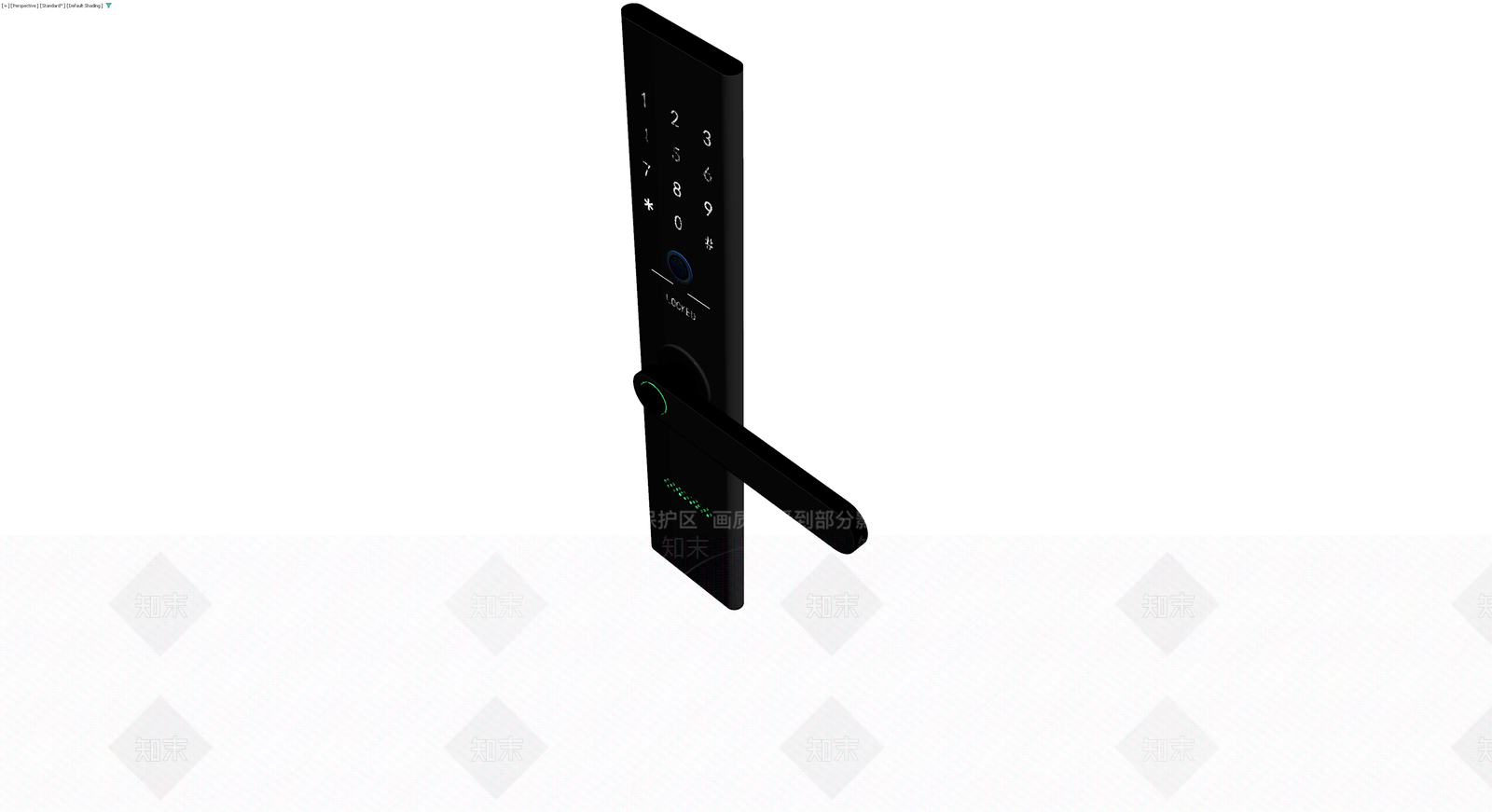 黑色智能指纹门锁3D模型下载【ID:1229910581】