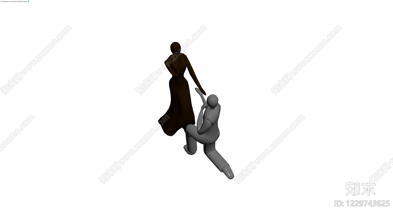 求婚场景人物雕塑组合3D模型下载【ID:1229743625】