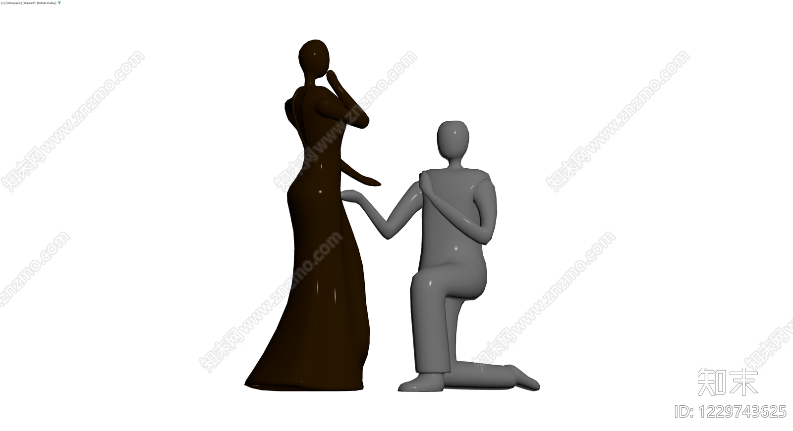 求婚场景人物雕塑组合3D模型下载【ID:1229743625】