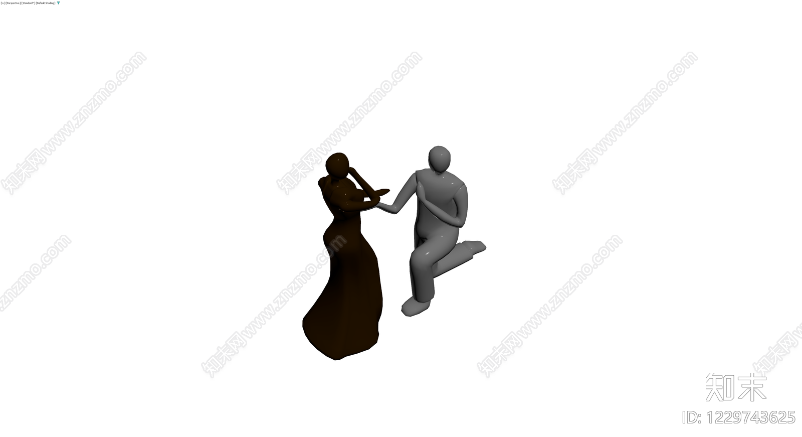 求婚场景人物雕塑组合3D模型下载【ID:1229743625】