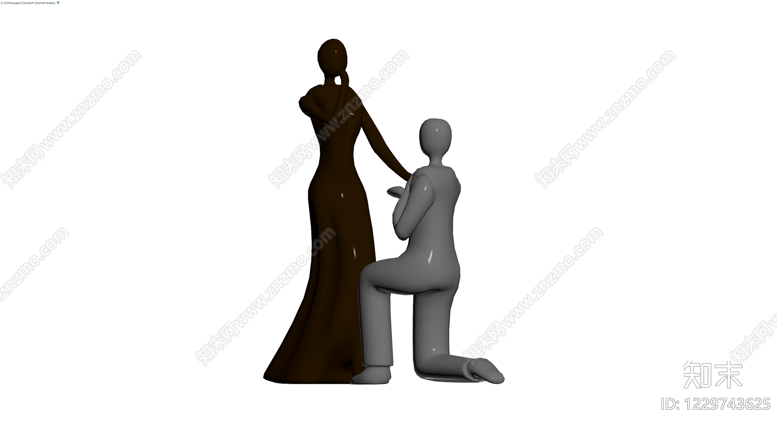求婚场景人物雕塑组合3D模型下载【ID:1229743625】