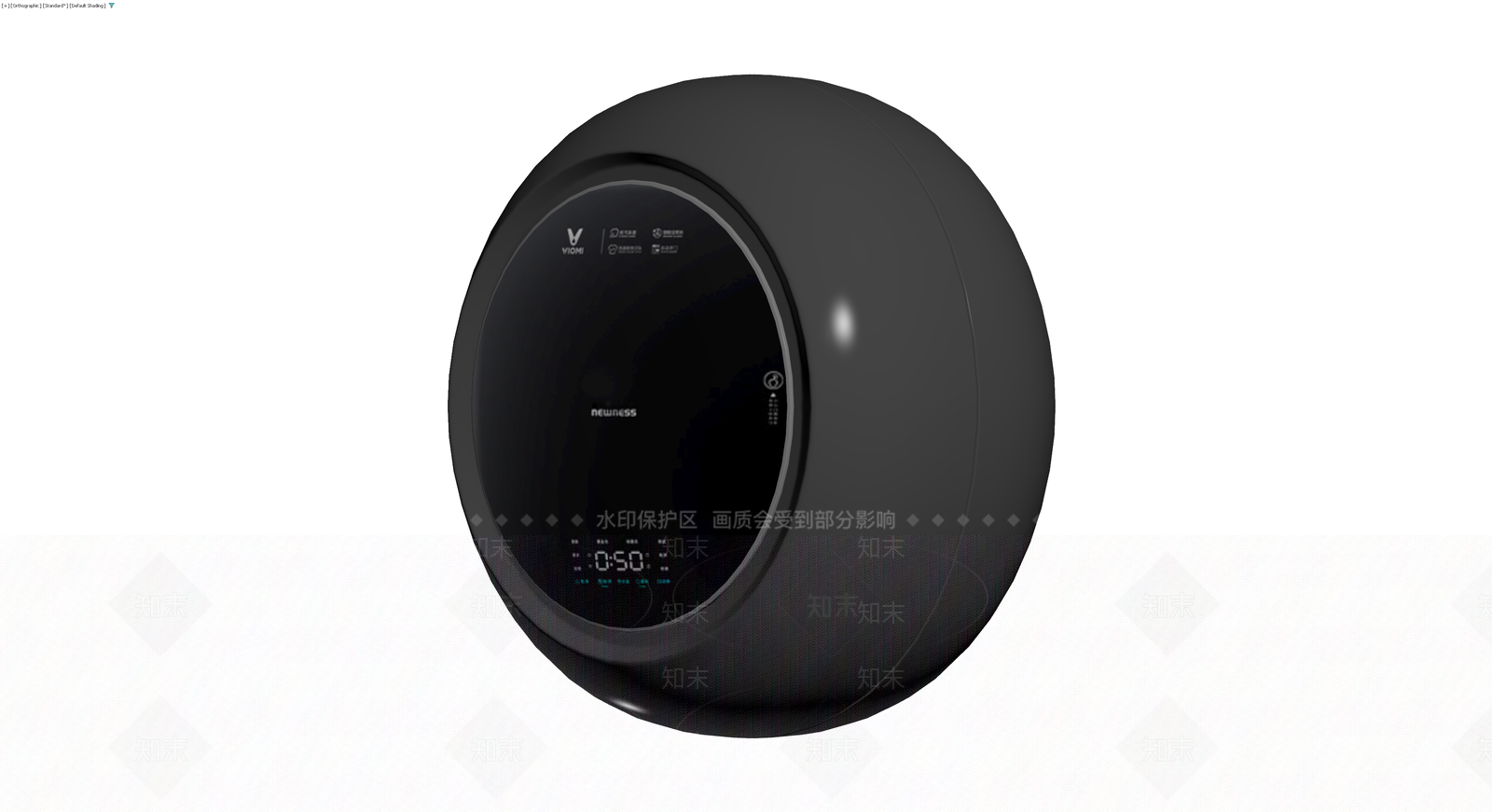 黑色圆球形智能家电3D模型下载【ID:1229964017】