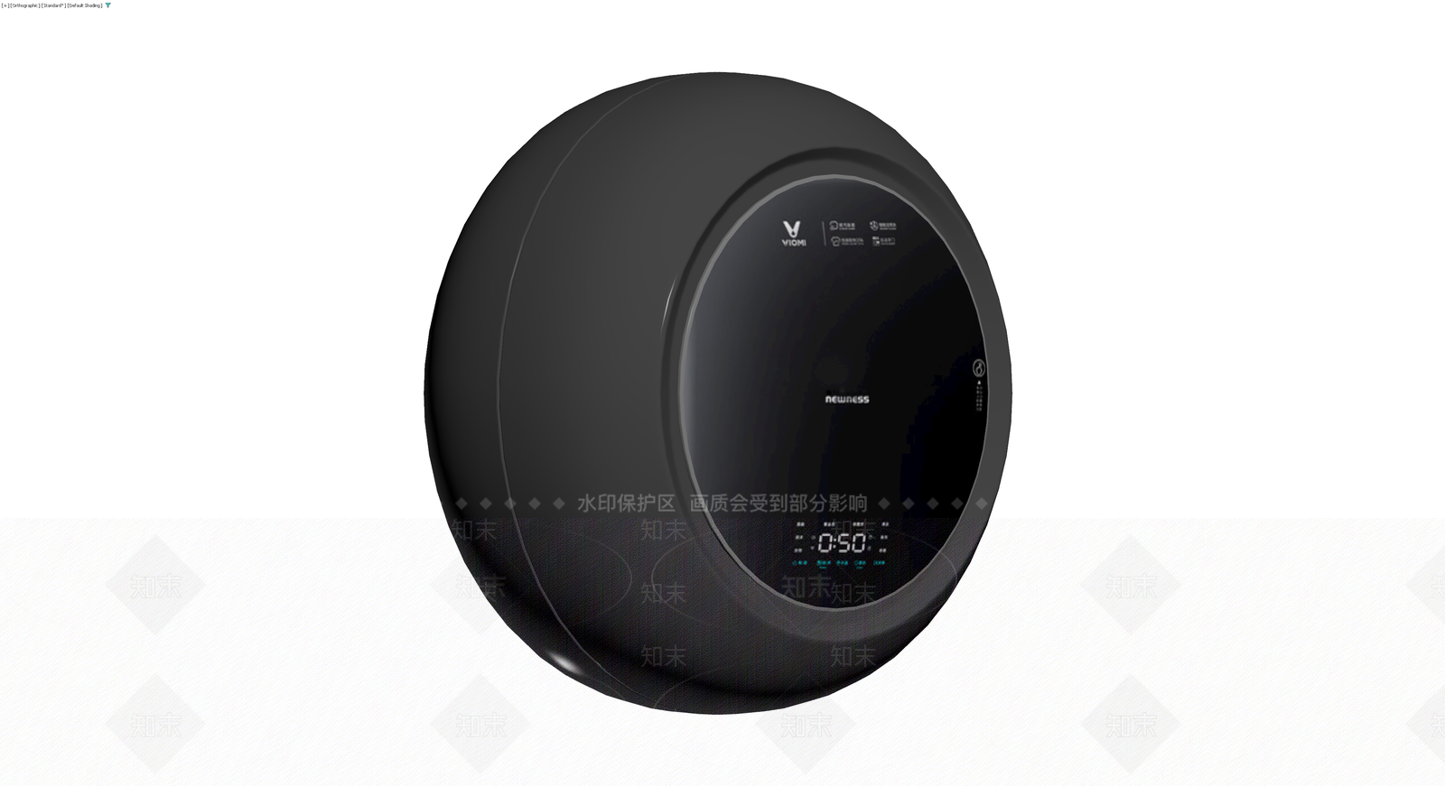 黑色圆球形智能家电3D模型下载【ID:1229964017】