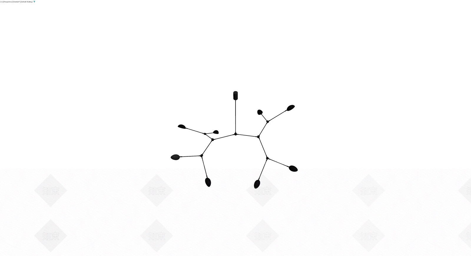 黑色多头吊灯3D模型下载【ID:1230331377】
