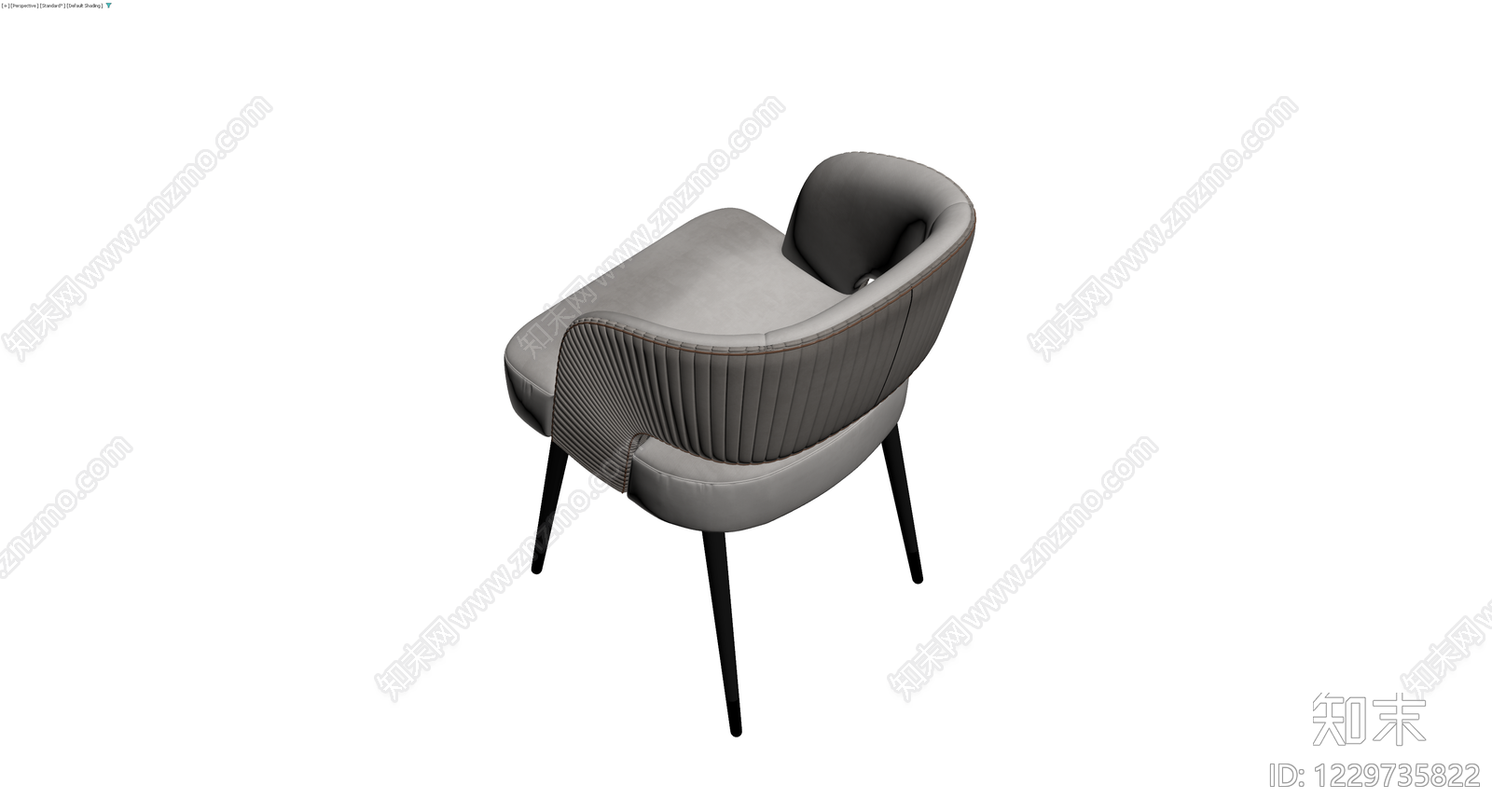 灰色软包扶手椅3D模型下载【ID:1229735822】