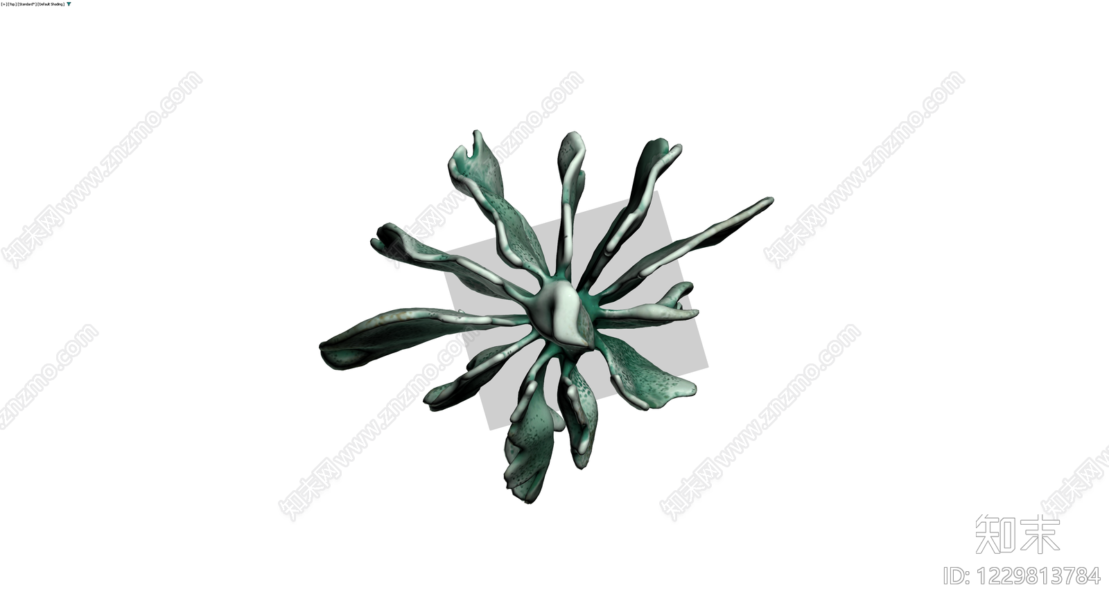 绿色抽象有机雕塑3D模型下载【ID:1229813784】