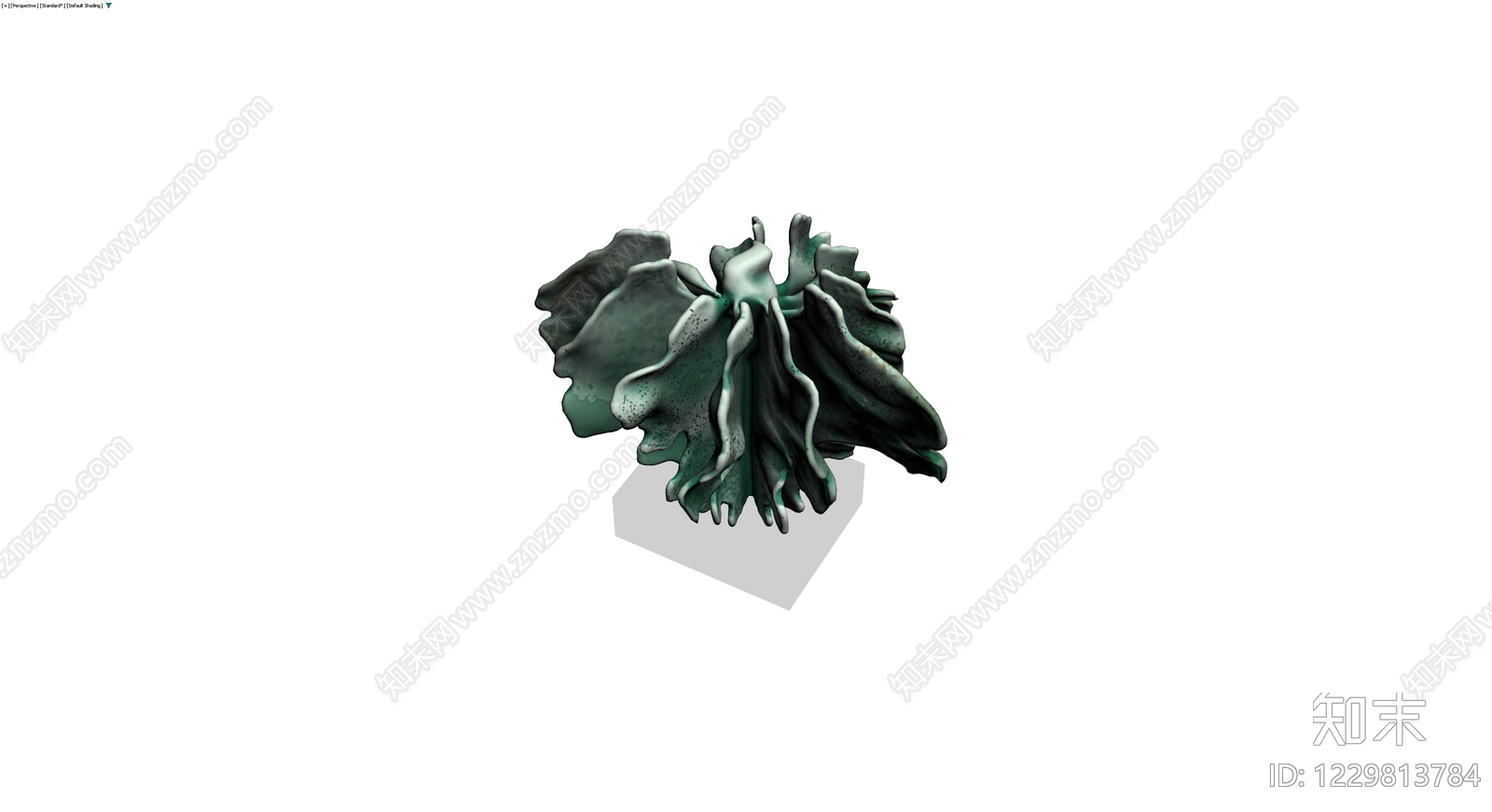 绿色抽象有机雕塑3D模型下载【ID:1229813784】