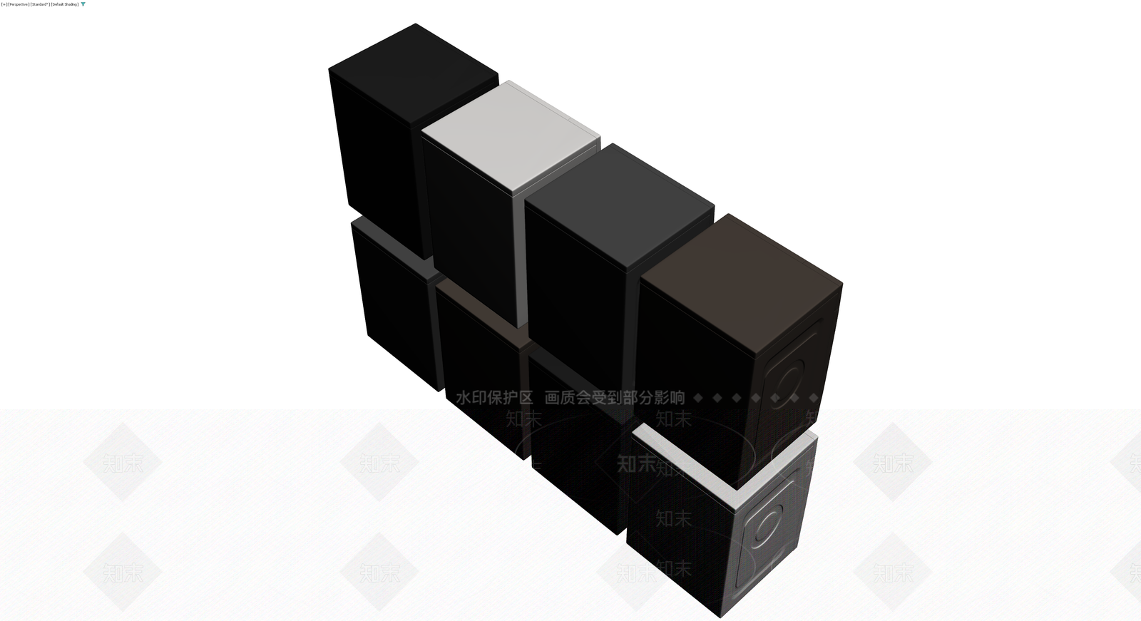 多色滚筒洗衣机组合3D模型下载【ID:1230399942】