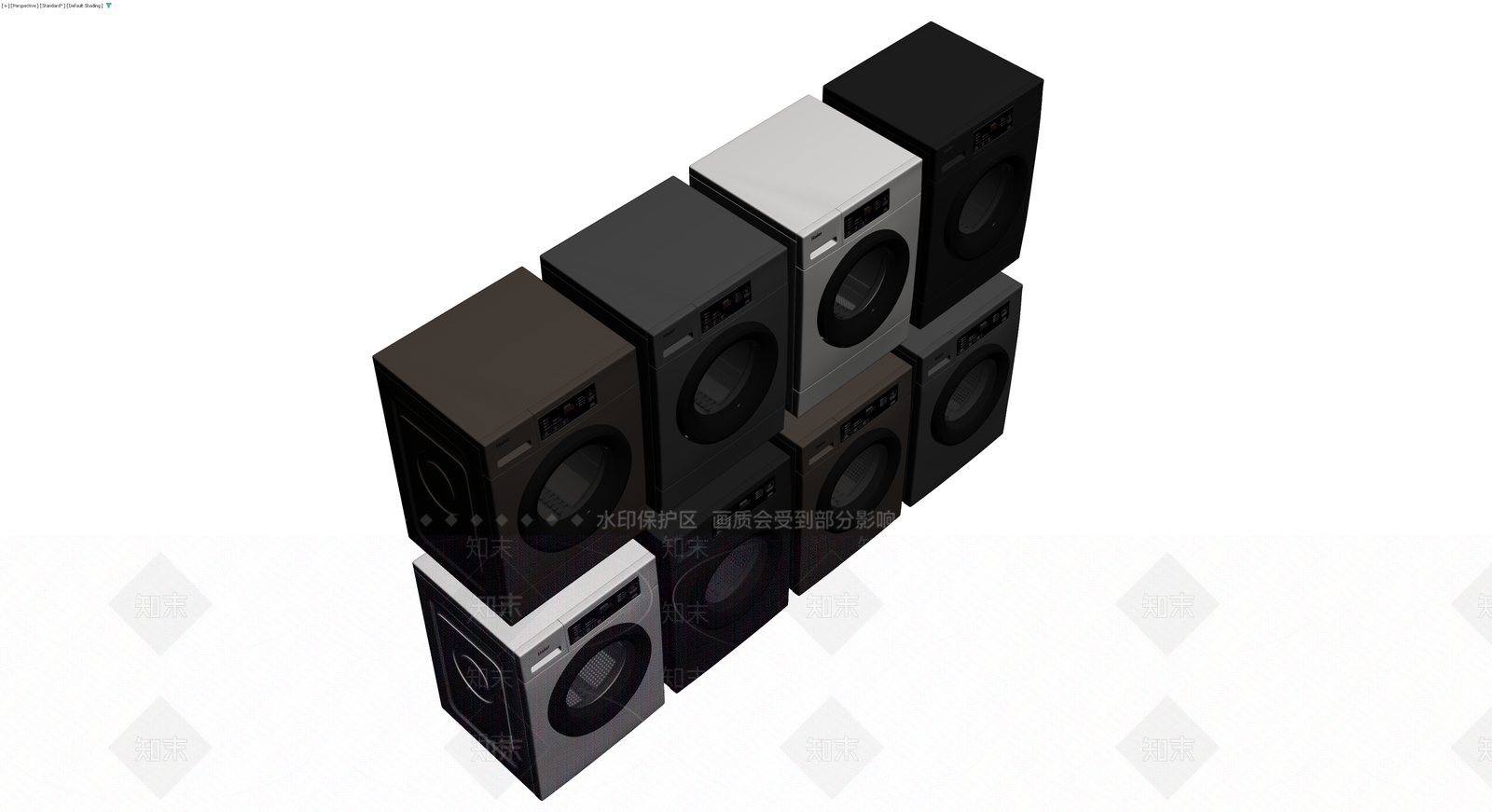 多色滚筒洗衣机组合3D模型下载【ID:1230399942】