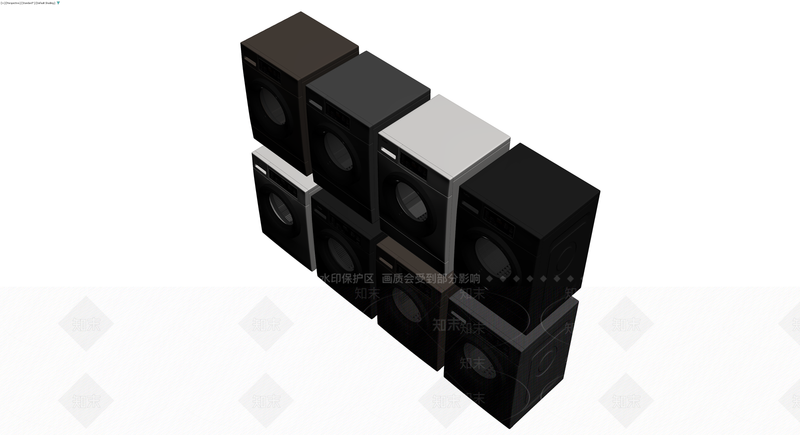 多色滚筒洗衣机组合3D模型下载【ID:1230399942】
