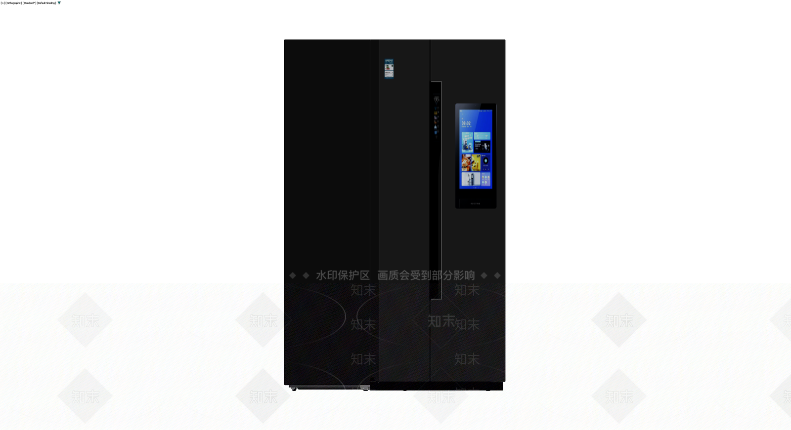 黑色智能对开门冰箱3D模型下载【ID:1230534246】