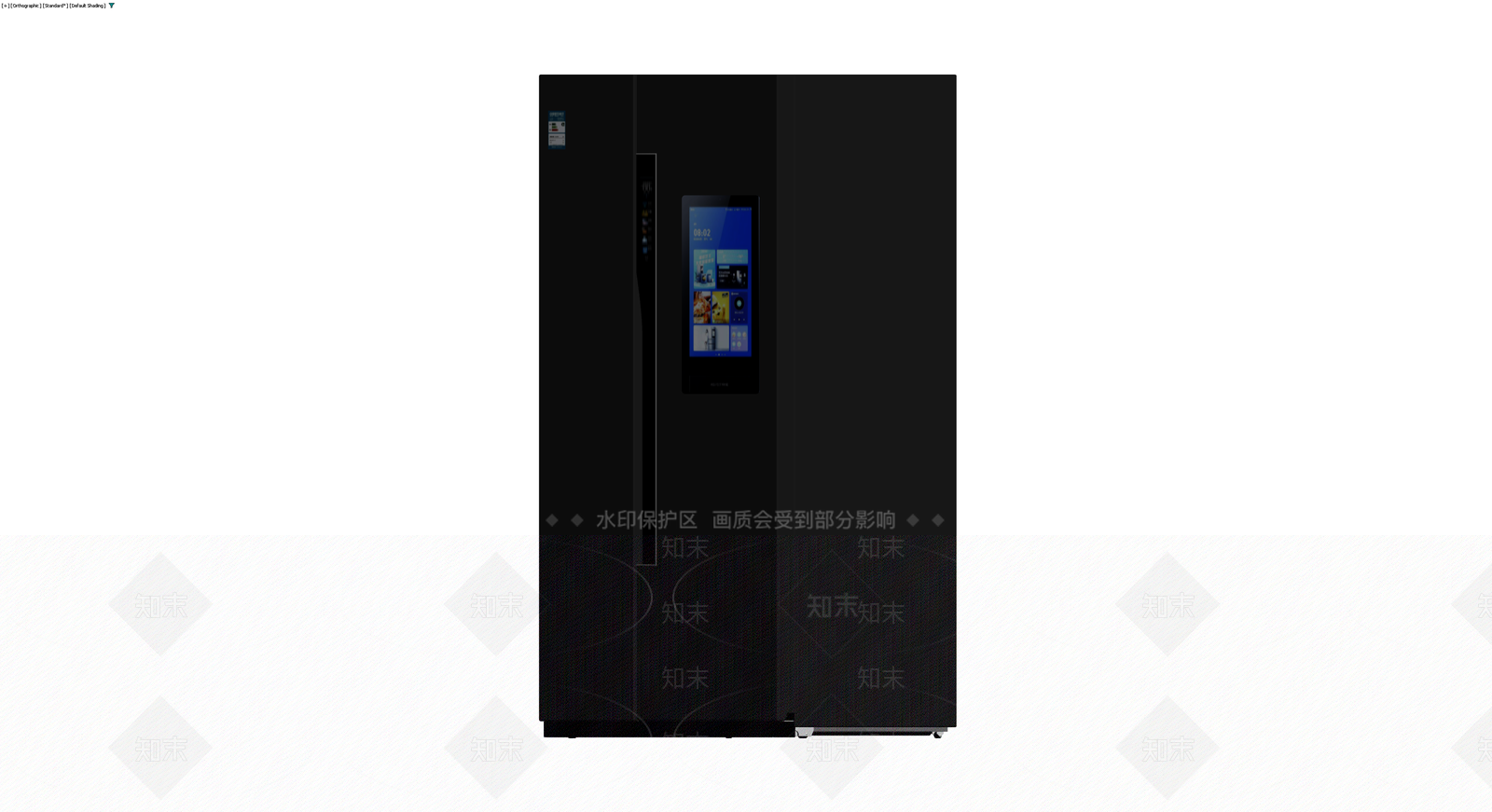 黑色智能对开门冰箱3D模型下载【ID:1230534246】