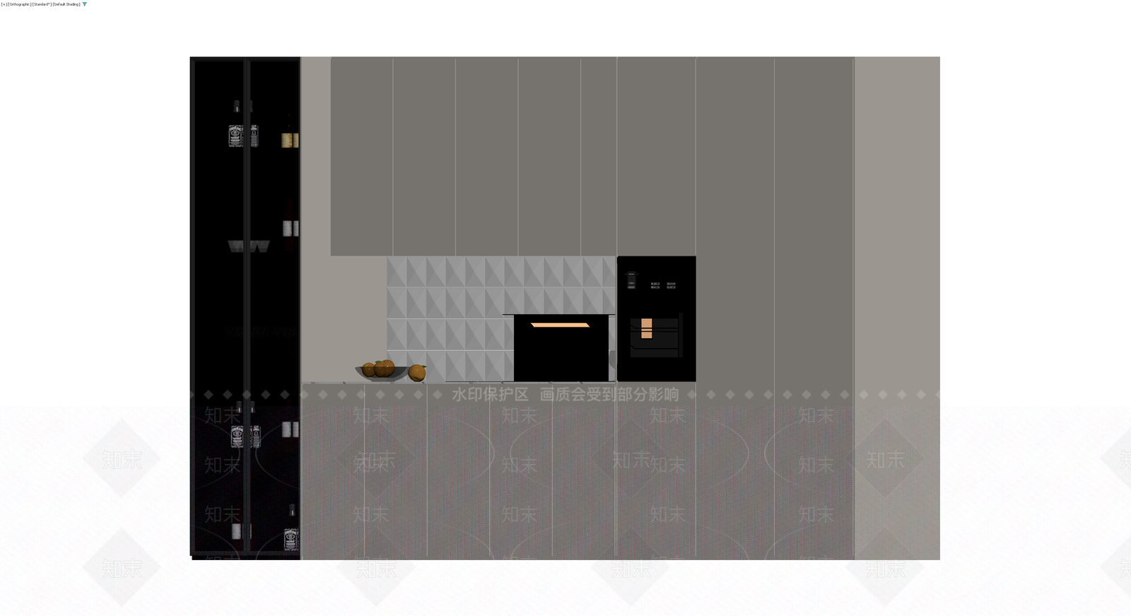 现代整体厨房橱柜组合3D模型下载【ID:1229595397】
